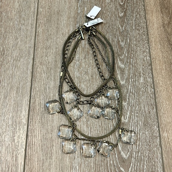 NWT Chico’s Layered Necklace Emily Multi Linked Crystals NEW - Picture 1 of 4